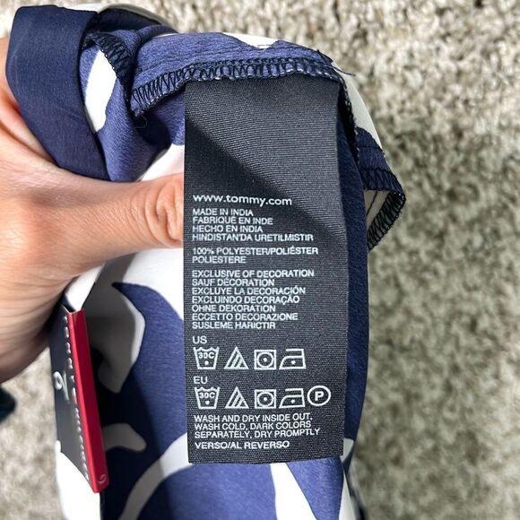 Tommy Hilfiger Pants Women’s 6 Navy Blue & White Floral Print NWT - Picture 7 of 11